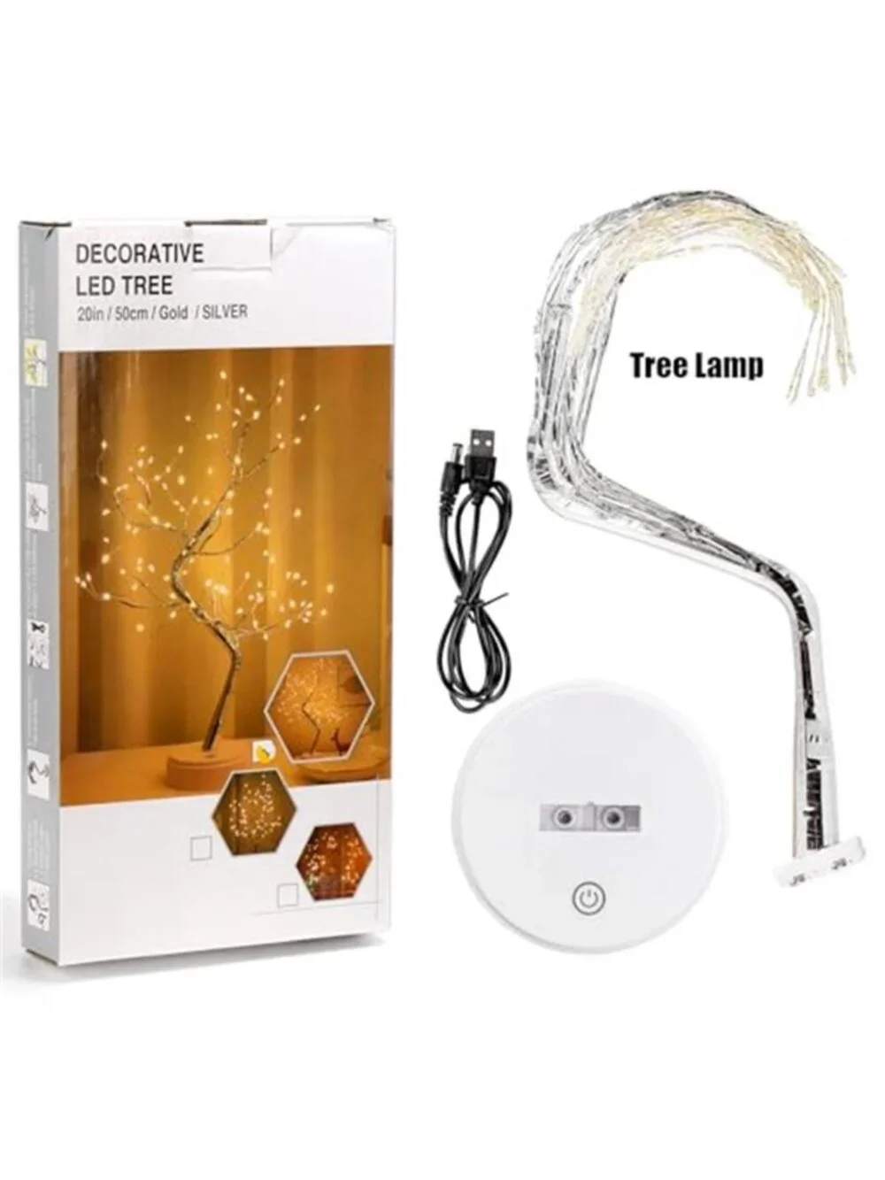 LED Bonsai Tree Light USB Battery Powered Table Lamp Home Decor Night Light
